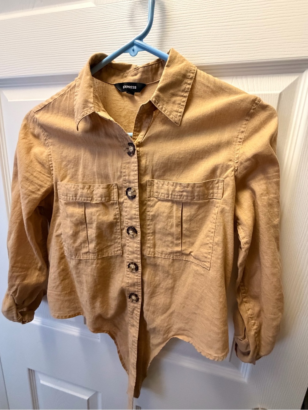 Express Women's Tan Button-Front Utility Jacket